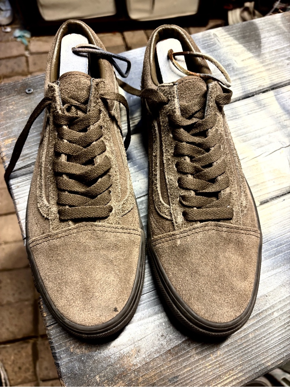 Brown suede Vans Old Skool sneakers #skateboarding #oldskool womens 9.5